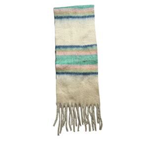 Chunky Blanket Scarf Pastels Warm‎ Soft Striped